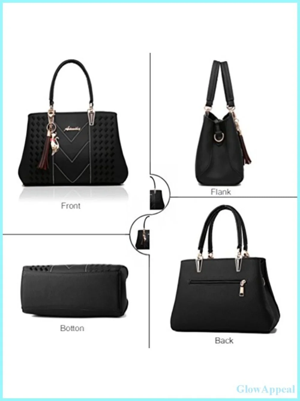 Womens PU Leather Satchel Tote Bag Shoulder Crossbody Purse 7 Pockets